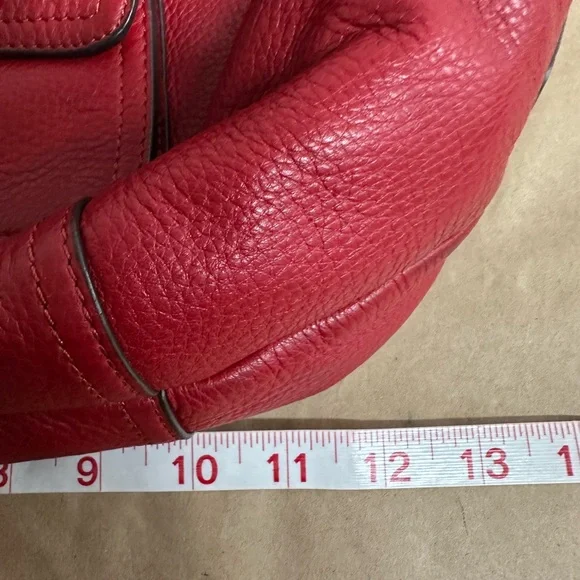 Ralph Lauren Red Leather Satchel Handbag - Women's Stylish Shoulder Bag - Picture 10 of 13